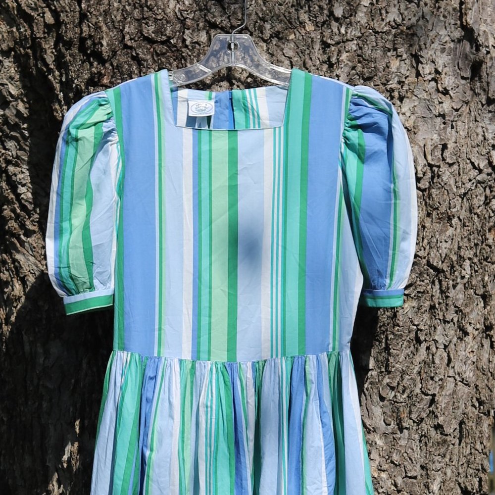 Vintage Laura Ashley Striped Dress - Picture 3 of 8